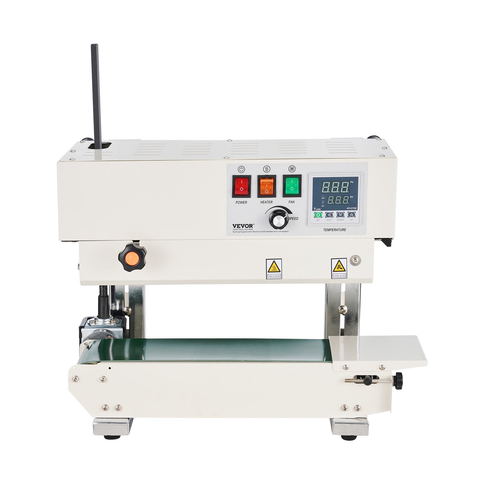 Continuous Bag Band Sealing Machine, 6-12 mm Sealing Width, Vertical Band Sealer Machine with Digital Temperature Control, Carbon Steel Bag Sealer for 0.02-0.8 mm Plastic Bags Films Membrane