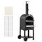 Outdoor Pizza Oven, 12" Pellet Fire Ovens, 2-Layer Pizza Oven Wood Fired, Wood Burning Outdoor Pizza-Oven with 2 Removable Wheels, 1000℉ Max Temperature Fired Pizza-Maker Ovens for Barbecue