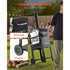 Outdoor Pizza Oven, 12" Pellet Fire Ovens, 2-Layer Pizza Oven Wood Fired, Wood Burning Outdoor Pizza-Oven with 2 Removable Wheels, 1000℉ Max Temperature Fired Pizza-Maker Ovens for Barbecue