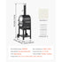Outdoor Pizza Oven, 12" Pellet Fire Ovens, 2-Layer Pizza Oven Wood Fired, Wood Burning Outdoor Pizza-Oven with 2 Removable Wheels, 1000℉ Max Temperature Fired Pizza-Maker Ovens for Barbecue