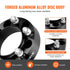 1.5 Inch 6x5.5 Wheel Spacers 4 PCS Forged Aluminium 6 Lug M12x1.5 Adapters Black