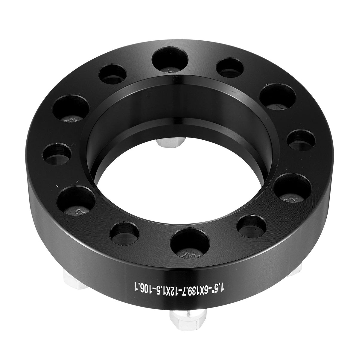 1.5 Inch 6x5.5 Wheel Spacers 4 PCS Forged Aluminium 6 Lug M12x1.5 Adapters Black