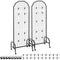 2 Pack Grid Wall Panels with Wheels & 20 Hooks Display Rack 600x1640mm
