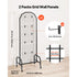 2 Pack Grid Wall Panels with Wheels & 20 Hooks Display Rack 600x1640mm