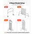 2 Pack Grid Wall Panels with Wheels & 20 Hooks Display Rack 600x1640mm