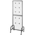 Grid Wall Panel, 600 x 1640 mm Wire Grid Panels Display Rack, Movable Art Display Shelf with Wheels and 10 Hooks, Black Carbon Steel Gridwall for Craft Show, Decoration, Storage, Notice Board