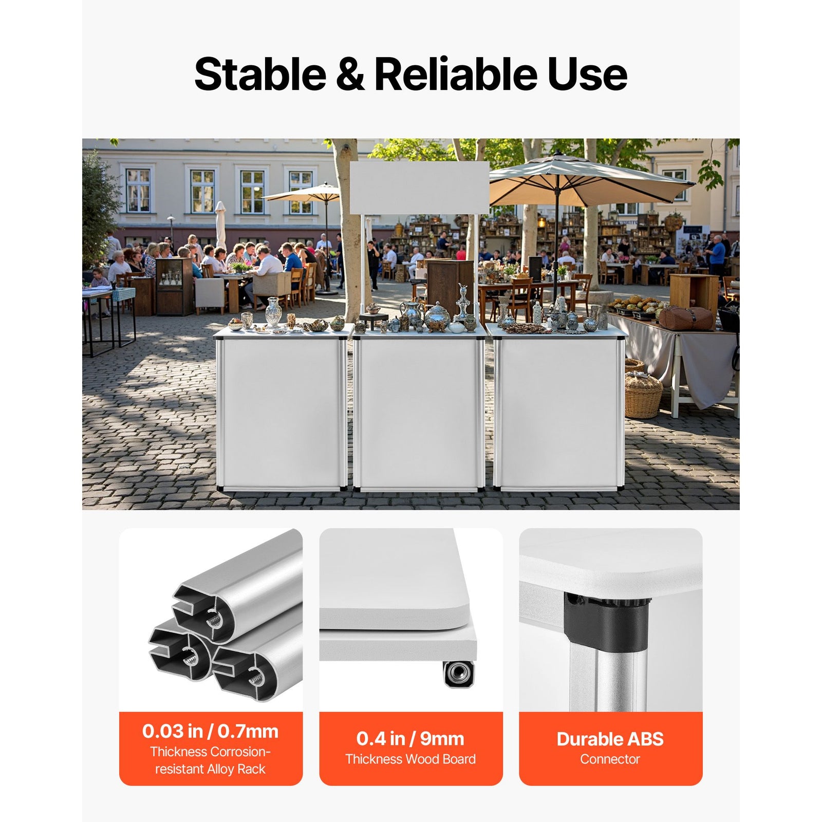 Portable Tradeshow Podium Counter Foldable Display Booth Stand Table