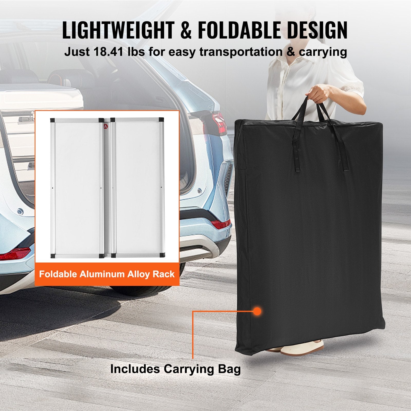 Portable Tradeshow Podium Table, 785 x 380 x 1815 mm, Display Exhibition Counter Stand Booth Fair with Wall, Foldable Promotion Retail Bar Table Pop Up Podium with Storage Rack/Carrying Bag