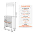 Portable Tradeshow Podium Table, 785 x 380 x 1815 mm, Display Exhibition Counter Stand Booth Fair with Wall, Foldable Promotion Retail Bar Table Pop Up Podium with Storage Rack/Carrying Bag