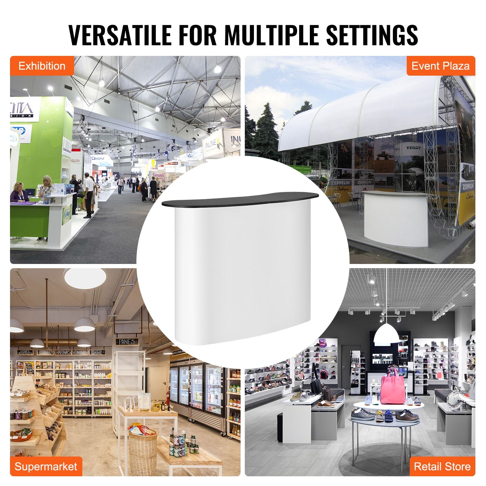 Portable Tradeshow Podium Counter Table Foldable Display Booth Stand