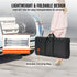 Portable Tradeshow Podium Table, 1300 x 465 x 950 mm, Display Exhibition Counter Stand Booth Fair with Wall, Foldable Promotion Retail Bar Table Pop Up Podium with Storage Rack, Carrying Bag