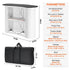 Portable Tradeshow Podium Table, 1300 x 465 x 950 mm, Display Exhibition Counter Stand Booth Fair with Wall, Foldable Promotion Retail Bar Table Pop Up Podium with Storage Rack, Carrying Bag