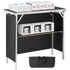 Folding Portable Bar Table, Tradeshow Podium Table for Indoor, Outdoor, Party, Picnic, Exhibition, Includes Carrying Case, Storage Shelf and Black Skirt, 38.39" x 15.16" x 34.25“