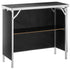 Folding Portable Bar Table, Tradeshow Podium Table for Indoor, Outdoor, Party, Picnic, Exhibition, Includes Carrying Case, Storage Shelf and Black Skirt, 38.39" x 15.16" x 34.25“