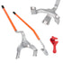 Tire Mount Demount Tool, 571-622 mm Manual Steel Tire Changer Mount Demount Removal Tool, with Extra Bead Holder, Tubeless Truck Bead Breaker, 3 PCS Tire Changing Tools, Orange