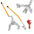 Tire Mount Demount Tool, 571- 622 mm Manual Steel Tire Changer Mount Demount Removal Tool, with Extra Bead Holder, Tubeless Truck Bead Breaker, 3 PCS Tire Changing Tools, Orange