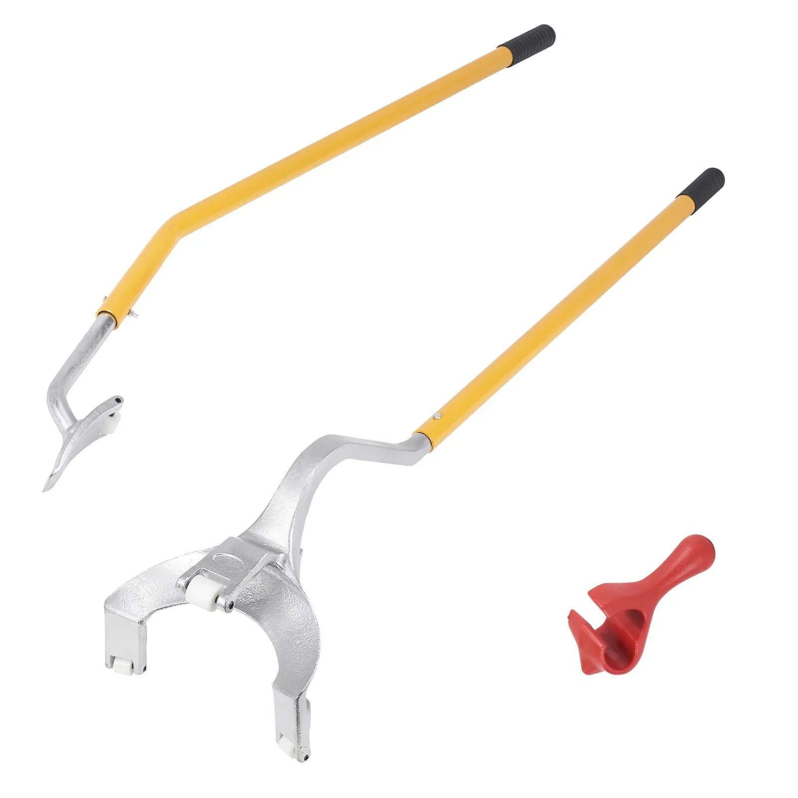 Tire Mount Demount Tool, 571- 622 mm Manual Steel Tire Changer Mount Demount Removal Tool, with Extra Bead Holder, Tubeless Truck Bead Breaker, 3 PCS Tire Changing Tools, Orange