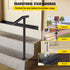 Single Post Black Iron Stair Handrail 1-2 Steps 441lbs Outdoor Railing