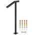 Single Post Black Iron Stair Handrail 1-2 Steps 441lbs Outdoor Railing