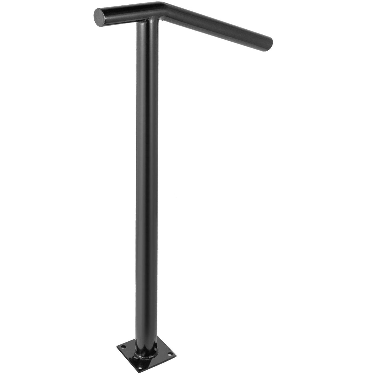 Single Post Black Iron Stair Handrail 1-2 Steps 441lbs Outdoor Railing