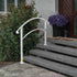 3-Step Handrails for Outdoor Steps Fits 1 or 3 Steps Matte White Stair Rail Wrought Iron Handrail with Installation Kit Hand Rails for Outdoor Step