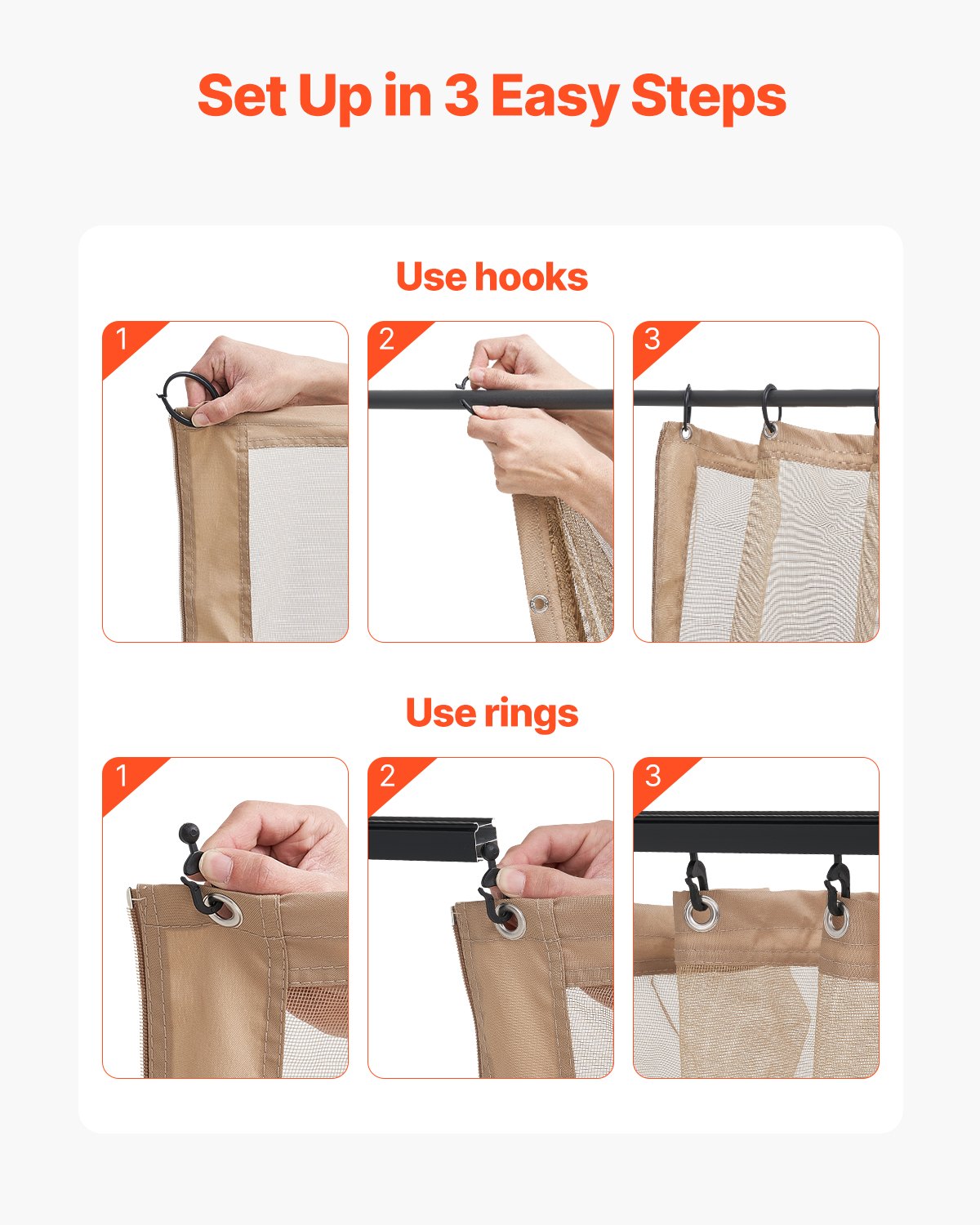 Gazebo Netting Replacement, Fit Most 10 x 12 x 7.3 FT Gazebo, Outdoor Garden Gazebo Net, 4-Panel Sidewall Mesh Gazebo Curtain, Patio Midge Netting with Double Zipper, Canopy Screen (Netting Only)