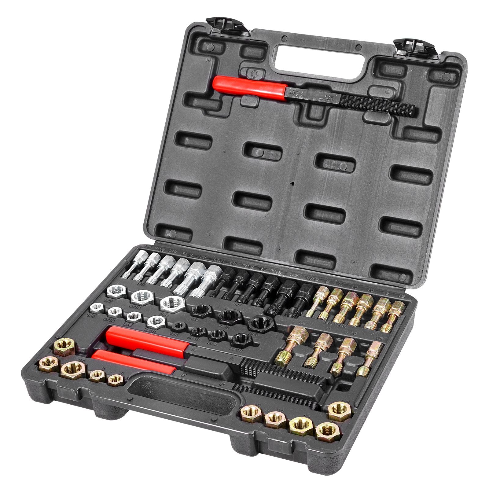 49-Piece Thread Chaser Set UNC UNF Metric Taps Dies Thread Repair Kit