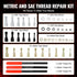 49-Piece Thread Chaser Set, UNC UNF and Metric Thread Restorer Tool, Rethreading Tool Kit with 22 Taps 24 Dies 3 Thread Files Storage Case, Heat Treated Steel, for Mechanics DIY Enthusiasts