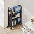 Rolling Library Book Cart, 150 kg Capacity, 77 x 38 x 122 cm Library Cart, Single Sided L-Shaped Shelves with 76.2 mm Lockable Wheels, Book Truck for Home Shelves Office and School, Black