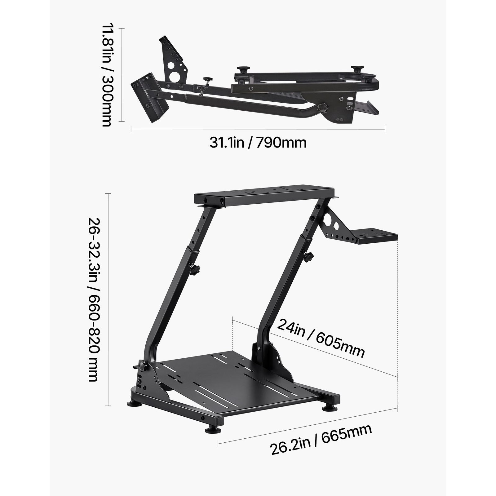 Foldable Racing Wheel Stand for Logitech G29 G923 Thrustmaster