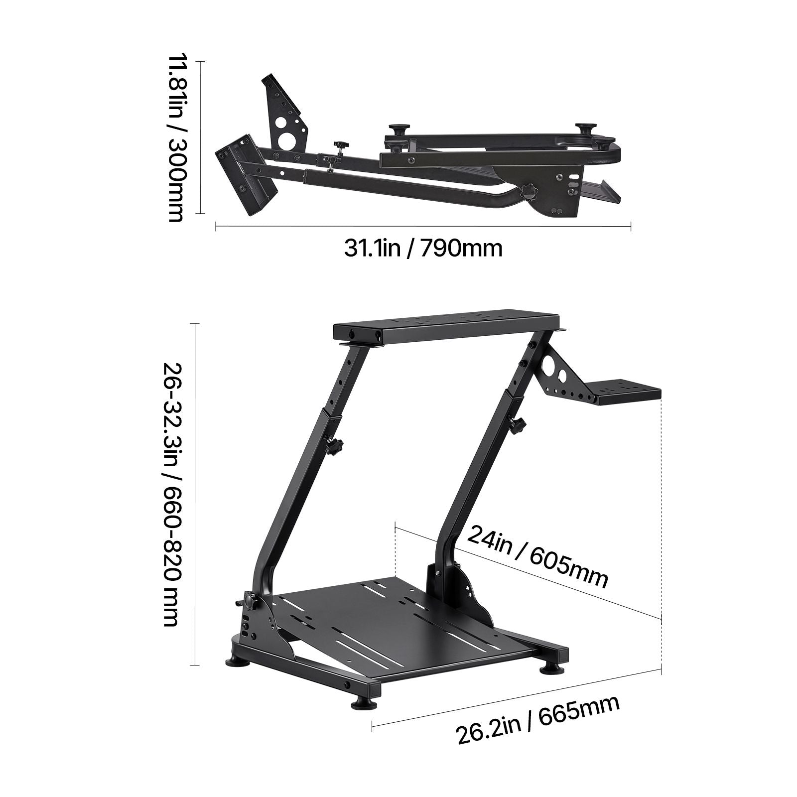 Foldable Racing Wheel Stand for Logitech G29 G923 Thrustmaster