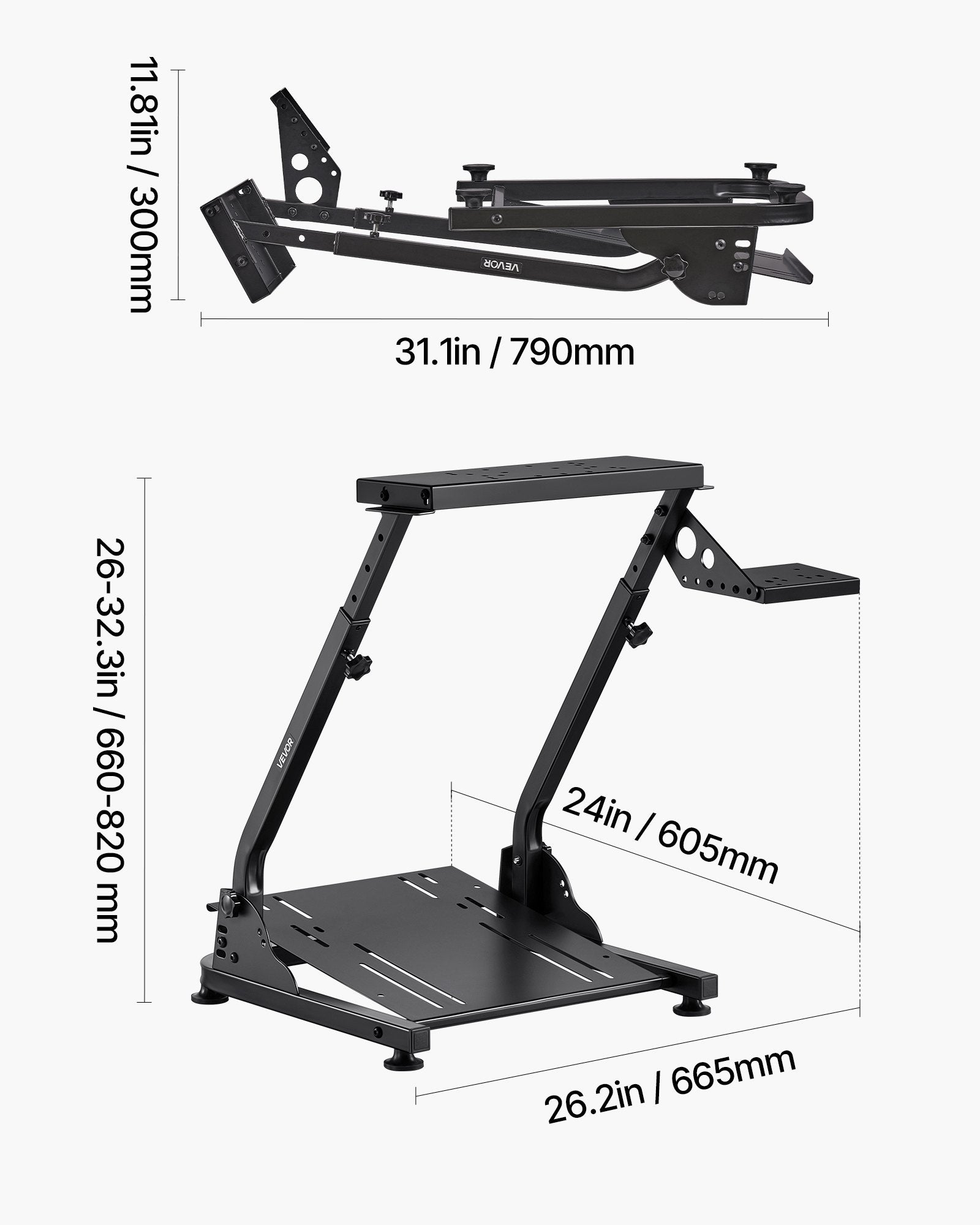 Racing Wheel Stand, Adjustable & Foldable Simulator Stand for Logitech G29 G27 G920 G923, Thrustmaster T300RS T300GT T248 TS-PC TSXW Gaming Cockpit,Pedals Simulator NOT Included