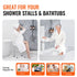 Adjustable Shower Chair Non-Slip Bath Stool with Handles 158.8kg Capacity