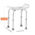 Adjustable Shower Chair Non-Slip Bath Stool with Handles 158.8kg Capacity