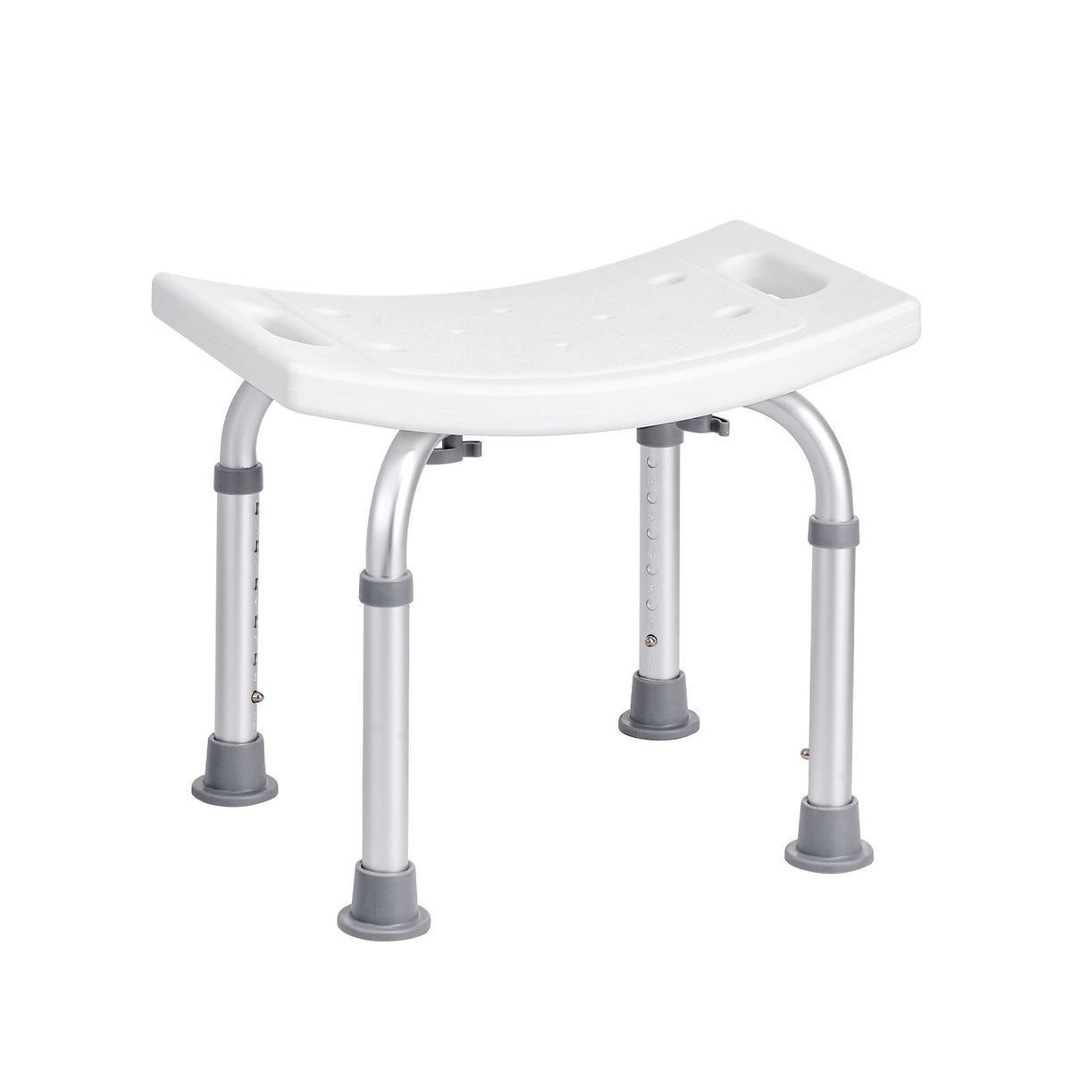 Adjustable Shower Chair Non-Slip Bath Stool with Handles 158.8kg Capacity