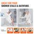 VEVOR Shower Chair, Adjustable Height Shower Stool with Crossbar Support, Shower Seat for Inside Shower or Tub, Non-Slip Bench Bathtub Stool Seat for Elderly Disabled Handicap, 226.8 kg Capacity
