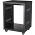 12U AV Rack Stand, 136.08kg Capacity, Network Stereo Recording Studio Rack with Lockable Caster Wheels Round & Square Holes, Special Vent for 482.6 mm Audio Video Musical & IT Equipment Mounting