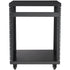 12U AV Rack Stand, 136.08kg Capacity, Network Stereo Recording Studio Rack with Lockable Caster Wheels Round & Square Holes, Special Vent for 482.6 mm Audio Video Musical & IT Equipment Mounting