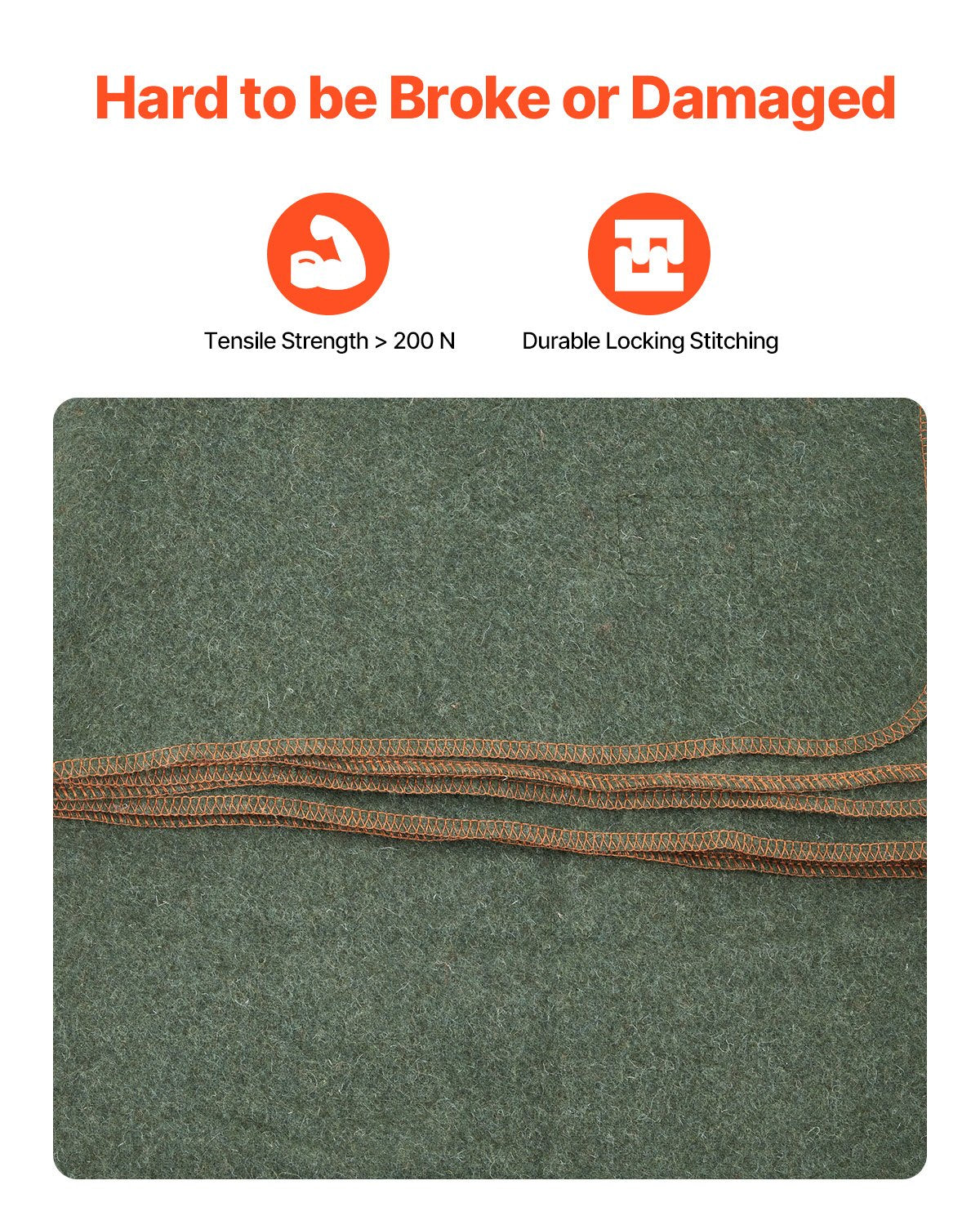 Wool Camping Blanket 1.62 m x 2.23 m for Camping Hiking Travel Texture