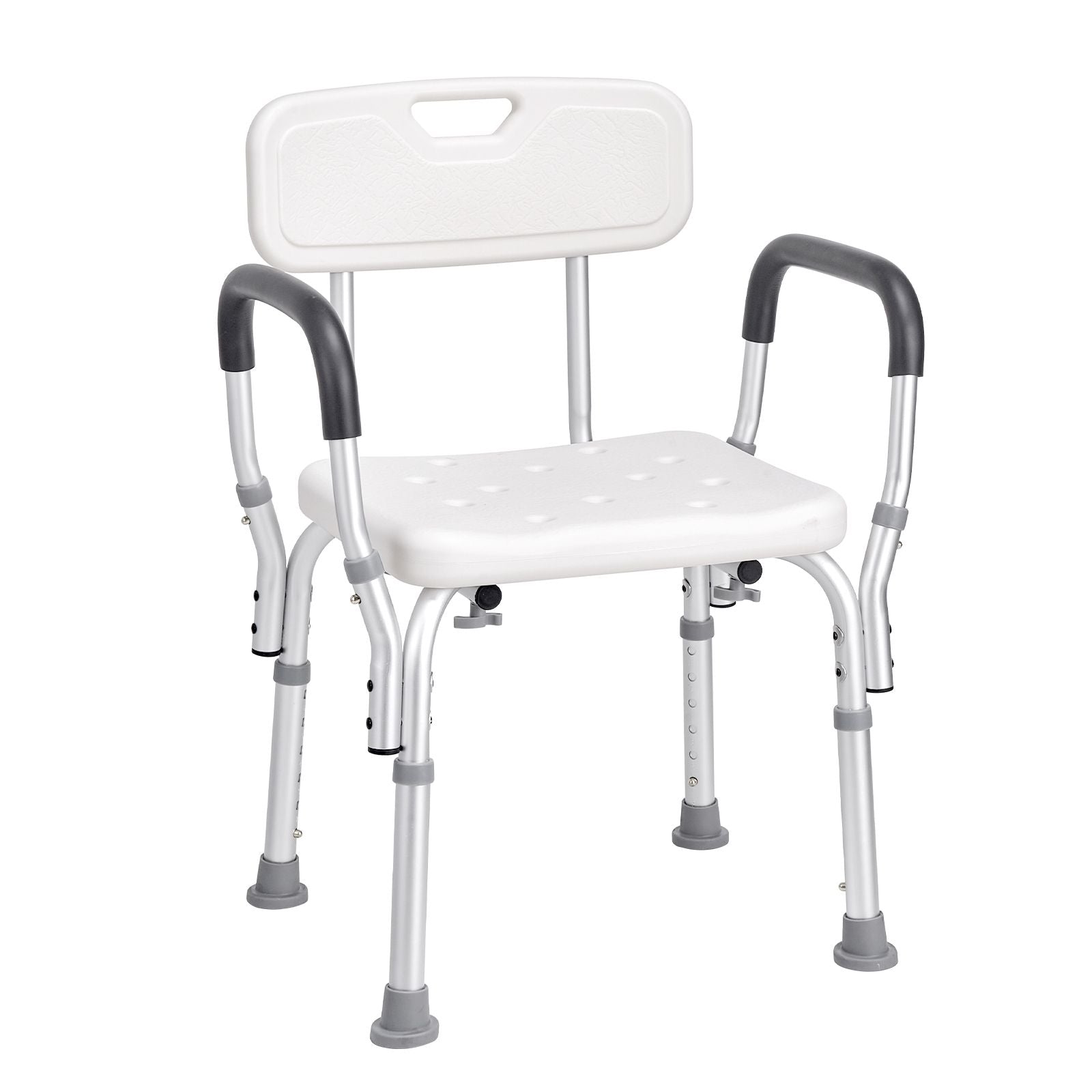 Shower Chair, Shower Seat with Back, Adjustable Height Shower Stool, Shower Chair for Inside Shower Bathtub, Non-slip Bathroom Bench Bath Chair for Elderly Disabled Handicap, 158.8 kg Capacity