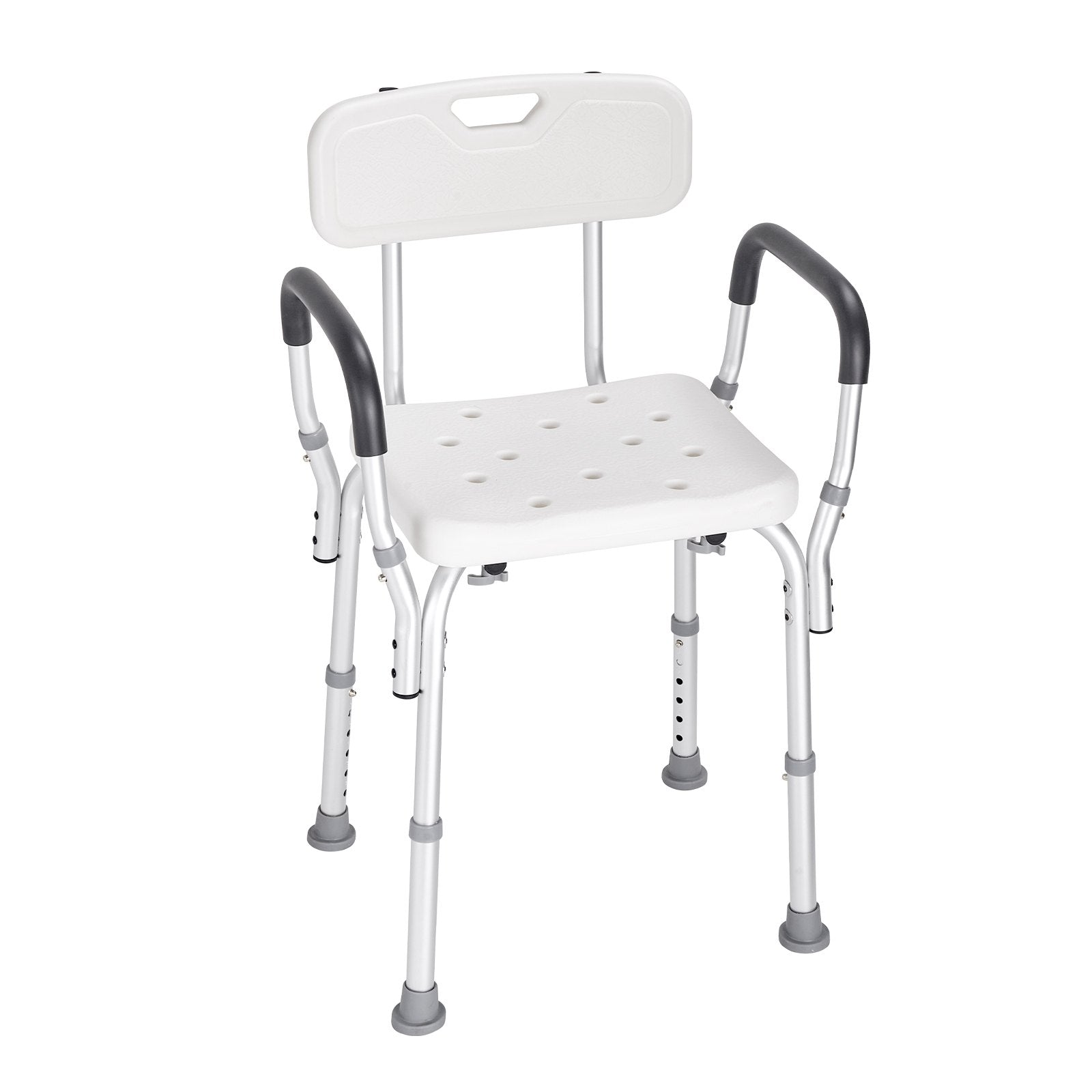 Shower Chair, Shower Seat with Back, Adjustable Height Shower Stool, Shower Chair for Inside Shower Bathtub, Non-slip Bathroom Bench Bath Chair for Elderly Disabled Handicap, 158.8 kg Capacity