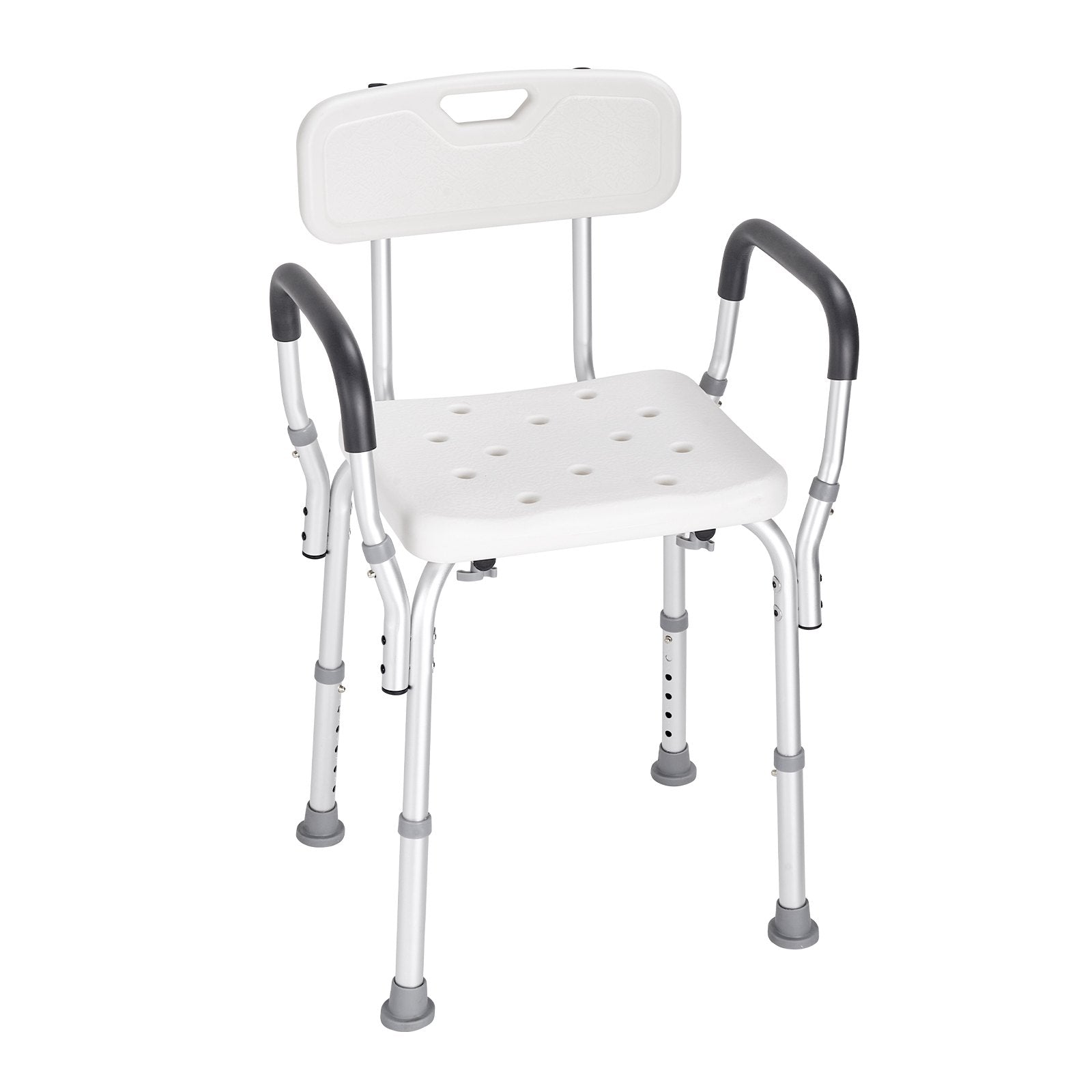 Shower Chair, Shower Seat with Back, Adjustable Height Shower Stool, Shower Chair for Inside Shower Bathtub, Non-slip Bathroom Bench Bath Chair for Elderly Disabled Handicap, 158.8 kg Capacity