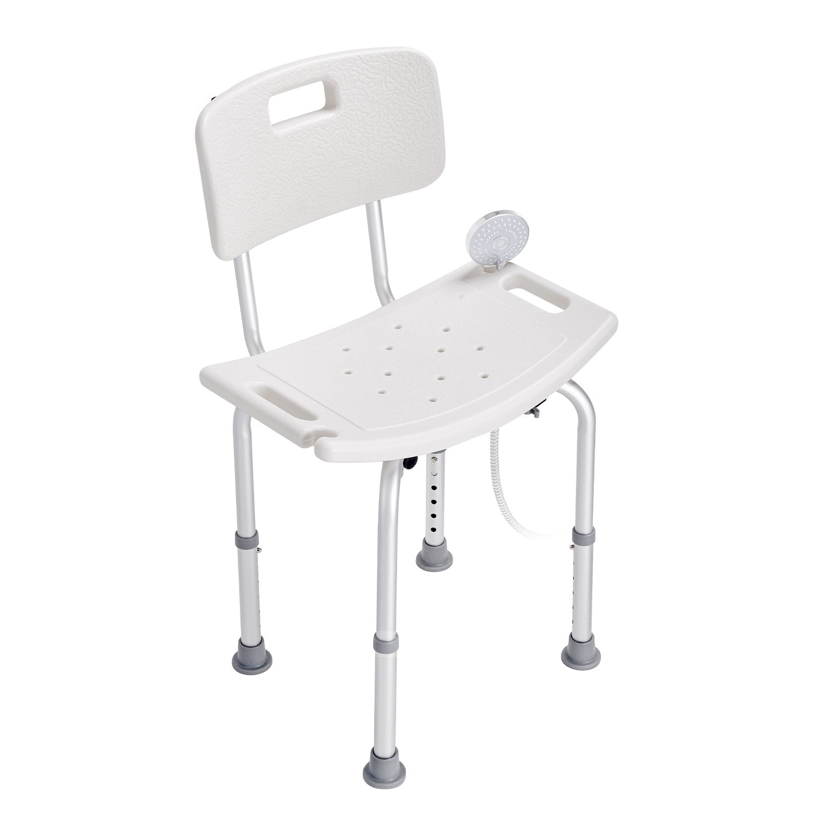 Shower Chair, Shower Seat with Back, Adjustable Height Shower Stool, Shower Chair for Inside Shower Bathtub, Non-slip Bathroom Bench Bath Chair for Elderly Disabled Handicap, 158.8 kg Capacity
