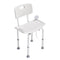 Shower Chair, Shower Seat with Back, Adjustable Height Shower Stool, Shower Chair for Inside Shower Bathtub, Non-slip Bathroom Bench Bath Chair for Elderly Disabled Handicap, 158.8 kg Capacity