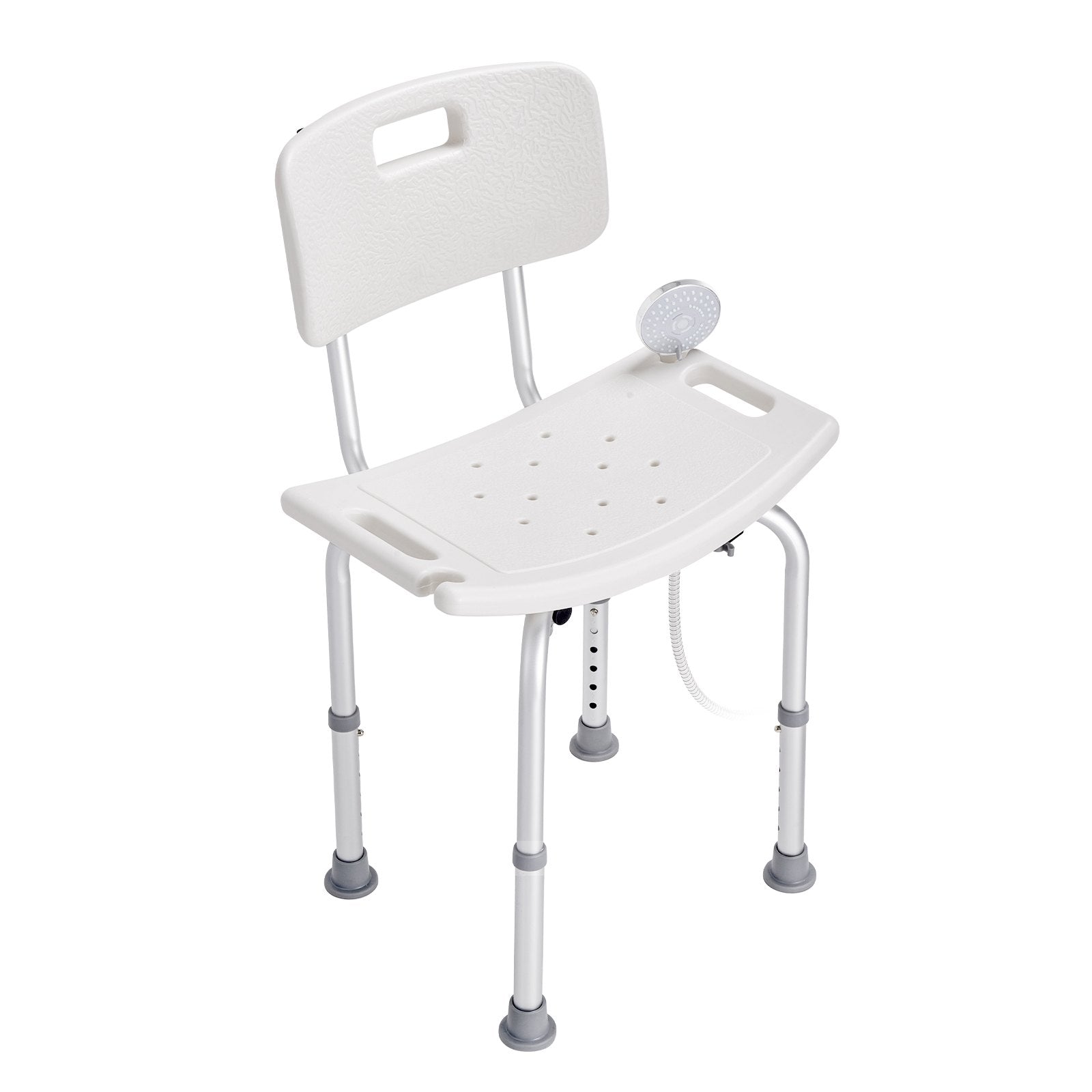 Shower Chair, Shower Seat with Back, Adjustable Height Shower Stool, Shower Chair for Inside Shower Bathtub, Non-slip Bathroom Bench Bath Chair for Elderly Disabled Handicap, 158.8 kg Capacity