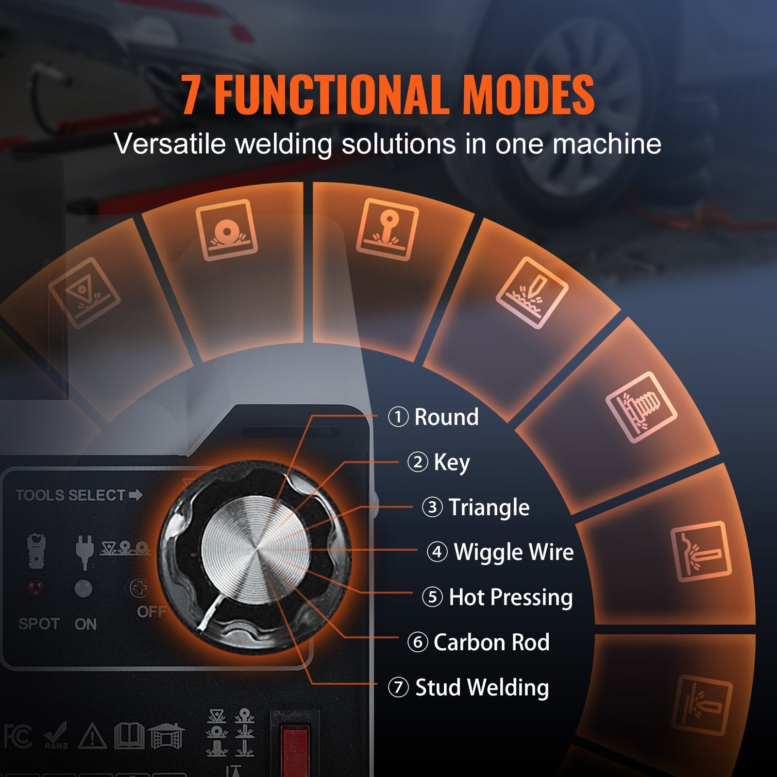 Stud Welder Dent Repair Kit Spot Welding Dent Puller Machine with 7 Modes