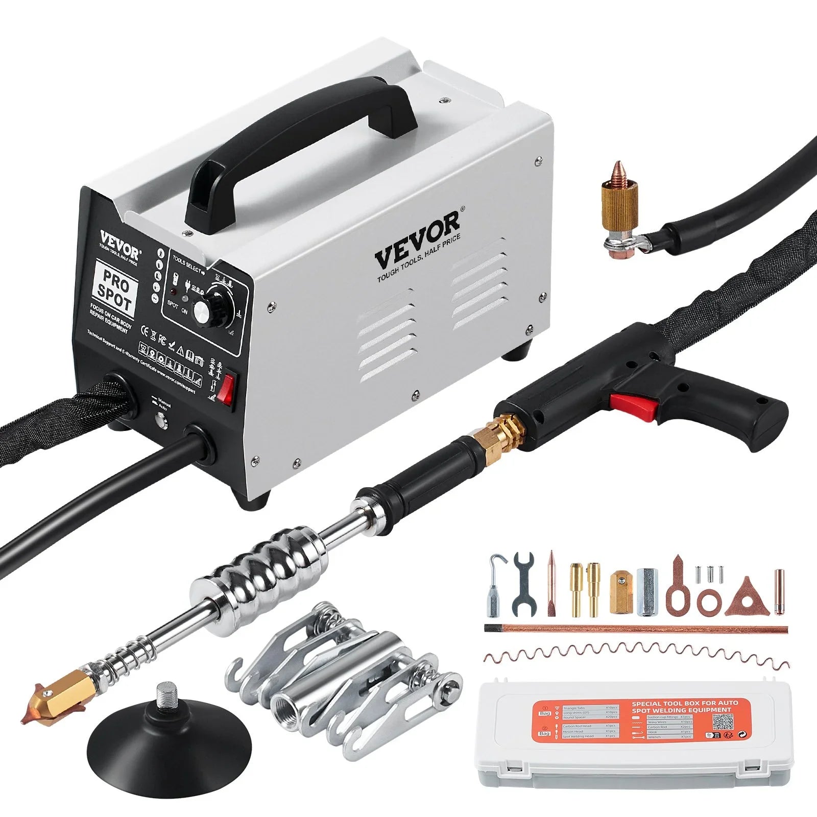 Stud Welder Dent Repair Kit, 1.8KW Spot Welder Dent Puller with Auto/Manual Welding & 7 Versatile Modes, Auto Body Spot Welding Dent Puller Machine for Car, Truck Dent Repair