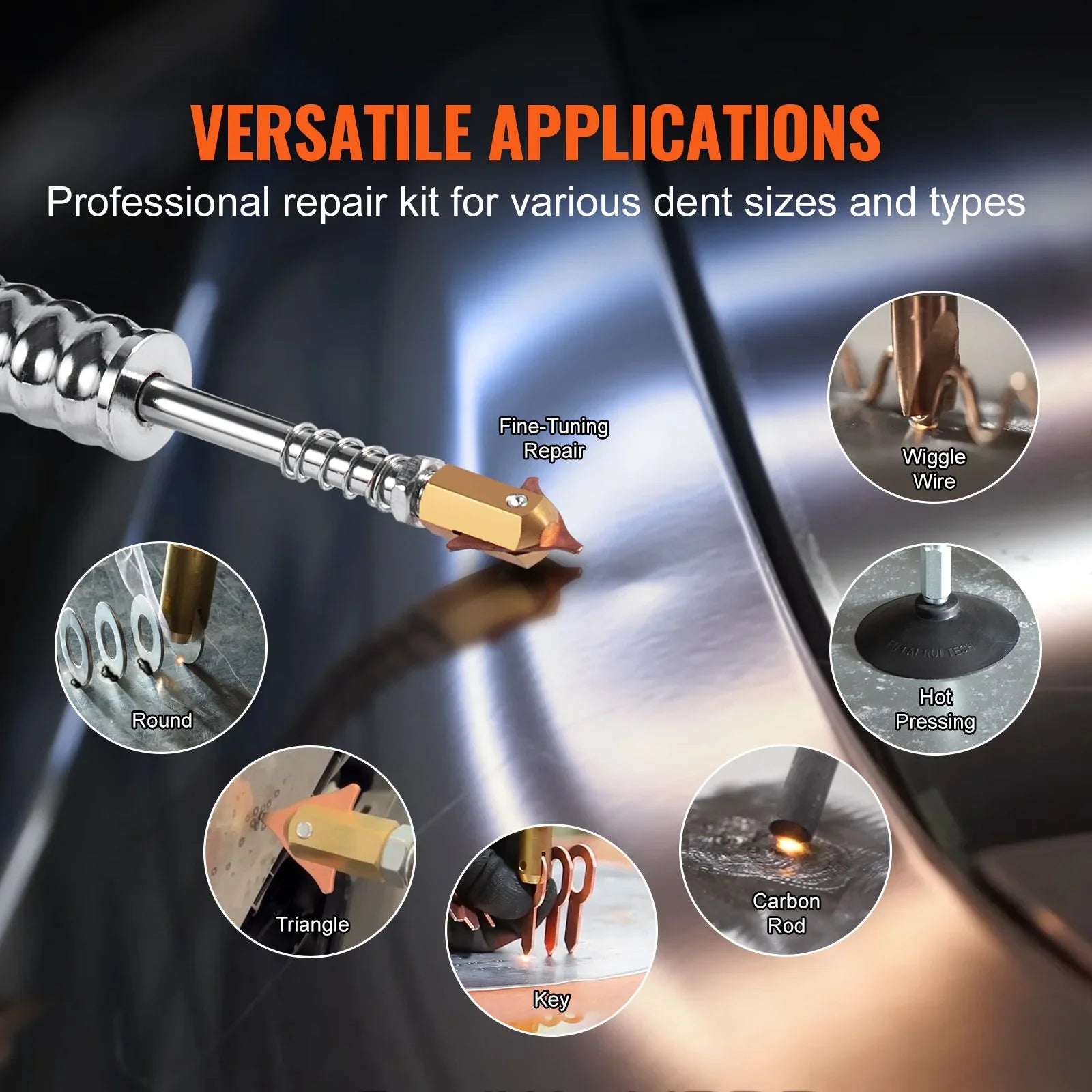 Stud Welder Dent Repair Kit, 3KW Spot Welder Dent Puller with Auto/Manual Welding & 9 Versatile Modes, Auto Body Spot Welding Dent Puller Machine for Car, Truck Dent Repair
