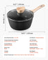 2.5 QT Saucepan, Nonstick Saucepan with Tempered Glass Lid, Multipurpose Cooking Sauce Pot with Detachable Handle, Sauce Pan Small Kitchen Cooking Pot with Coating, Induction Compatible, Black