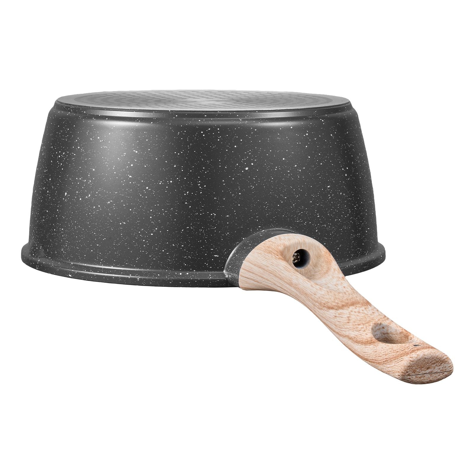 2.5QT Nonstick Saucepan with Glass Lid Detachable Handle Induction Black